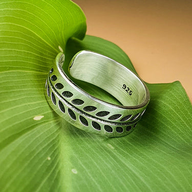 solid 925 sterling silver adjustable boho ring